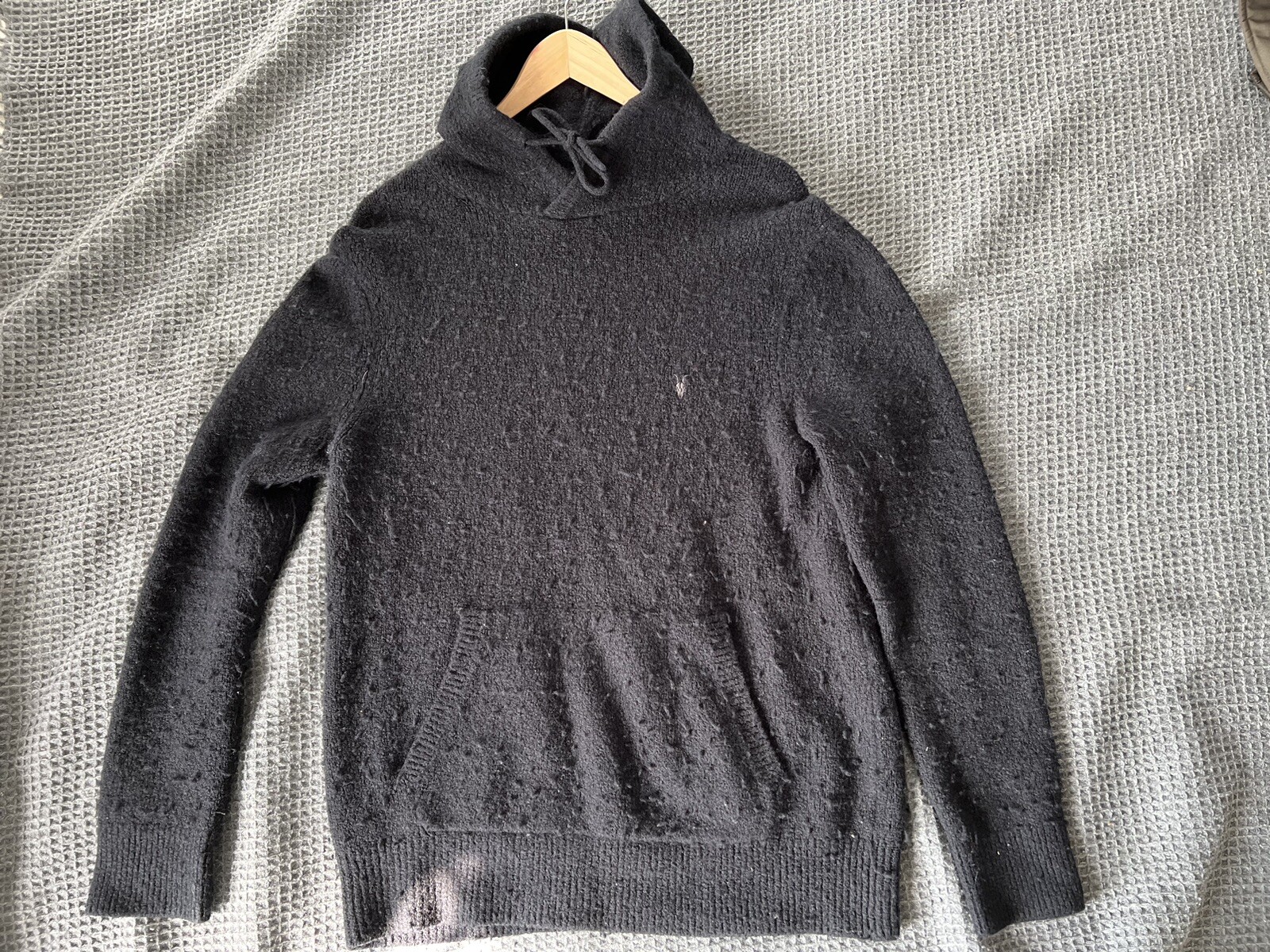 Mens All saints Allsaints Alpha Knitted Wool/Cotton Hoodie Size Small | eBay