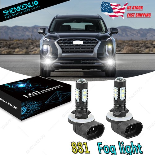 2X 881 898 6000K 100W LED Bombilla antiniebla DRL Bombillas de lámpara de conducción para Hyundai Ram - Imagen 2 de 10