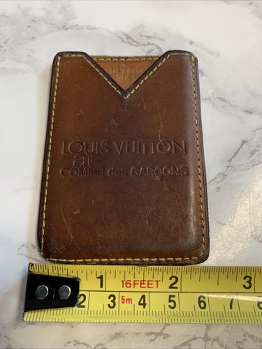 Vintage Louis Vuitton x Comme Des Garcons Wallet Leather Card Holder Case Brown - Picture 4 of 10