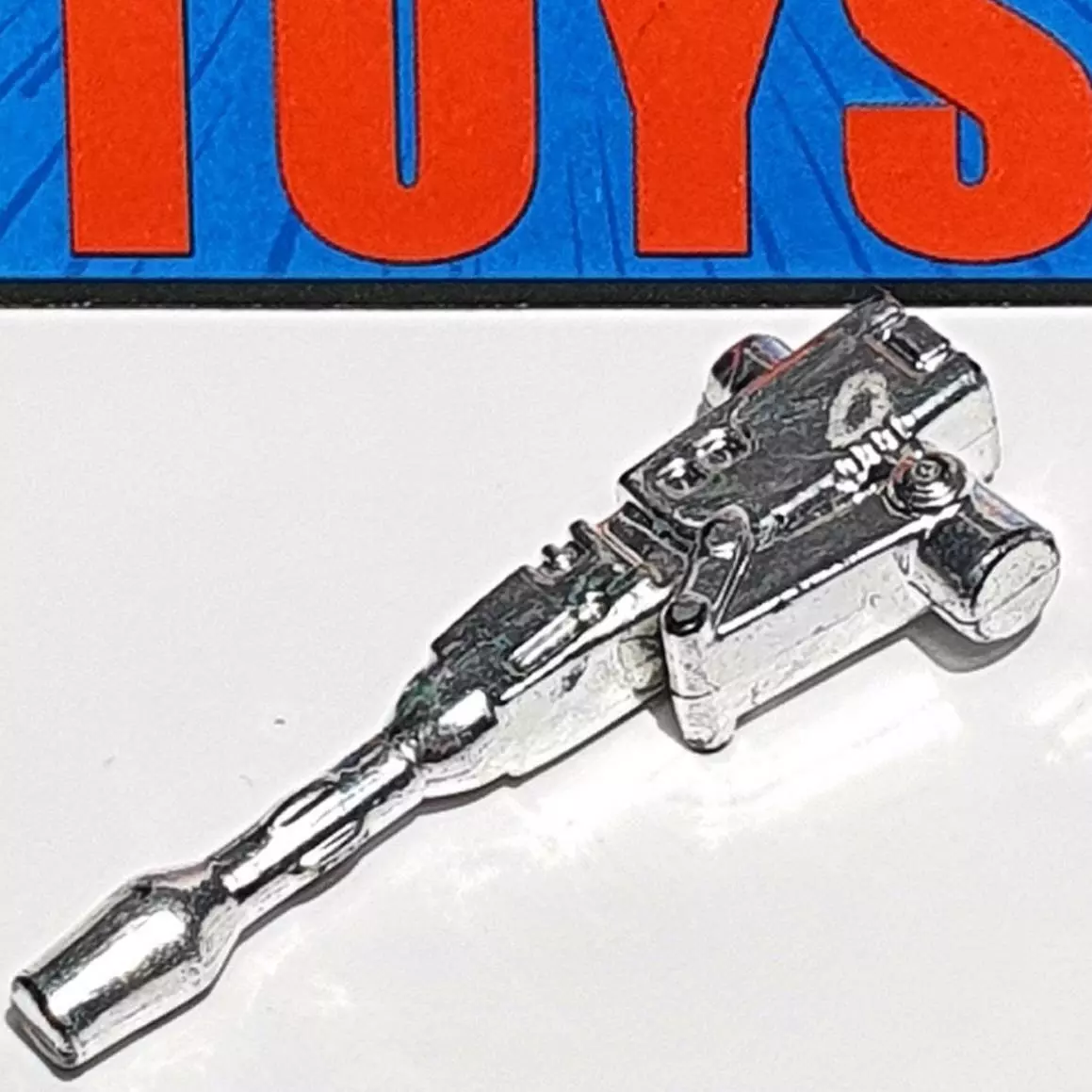 Vtg Robo Dino Tyranno Bot GUN laser original Tek Toys chrome weapon  accessory