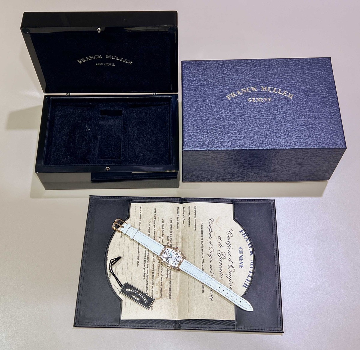 Franck Muller Cintrée Curvex 1752 QZ D BAG5N Yellow Gold Baguette