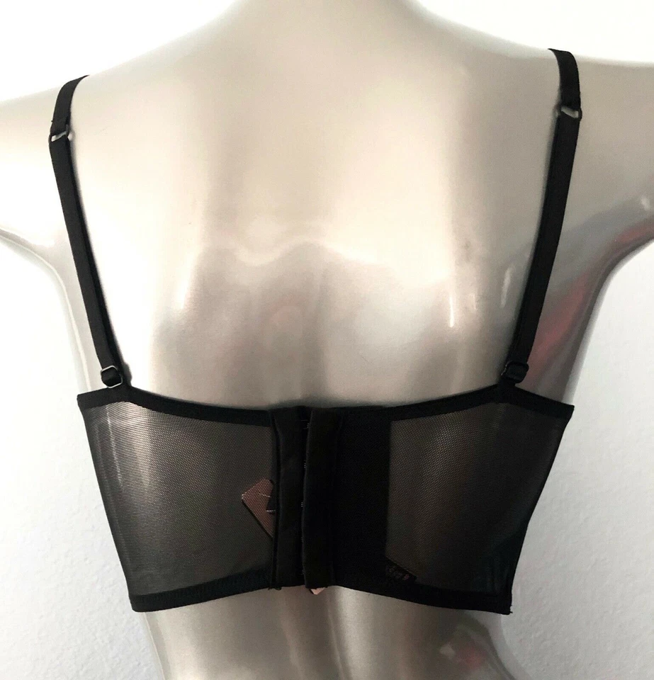 Victoria's Secret очень сексуальный черный блеск бархата балконет погрузиться слегка с подкладкой бюстгальтер - Изображение 3 из 4