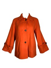 Antonelli Firenze Women Double Faced Wool Coat In Persimmon - Size It40