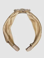 $375 Jennifer Behr Women's Beige Elise Crystal Embellished Headband One Size