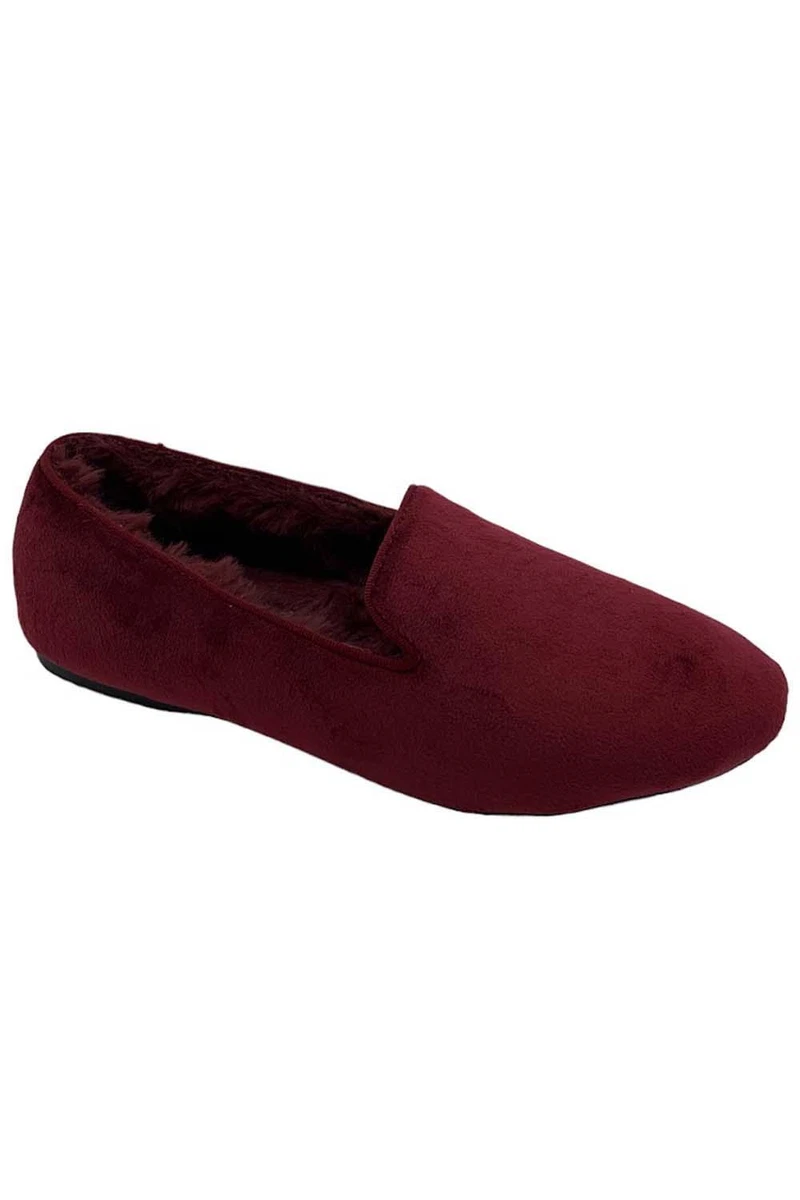 Skechers Cleo Cozy Faux Fur Lined Loafer Slippers Fancy Dream Burgundy
