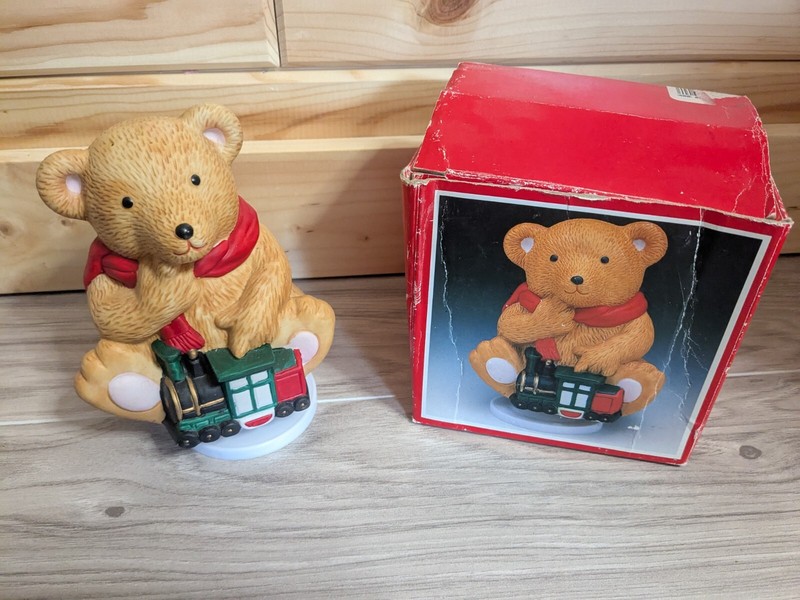 Teddy Bear Musical Holiday Decor Christmas Ceramic 