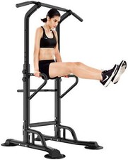 Power Tower Dip Station Pull Up Bar Fitness Workout Strength Training Equipment
