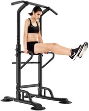 Power Tower Dip Station Pull Up Bar Fitness Workout Strength Training Equipment