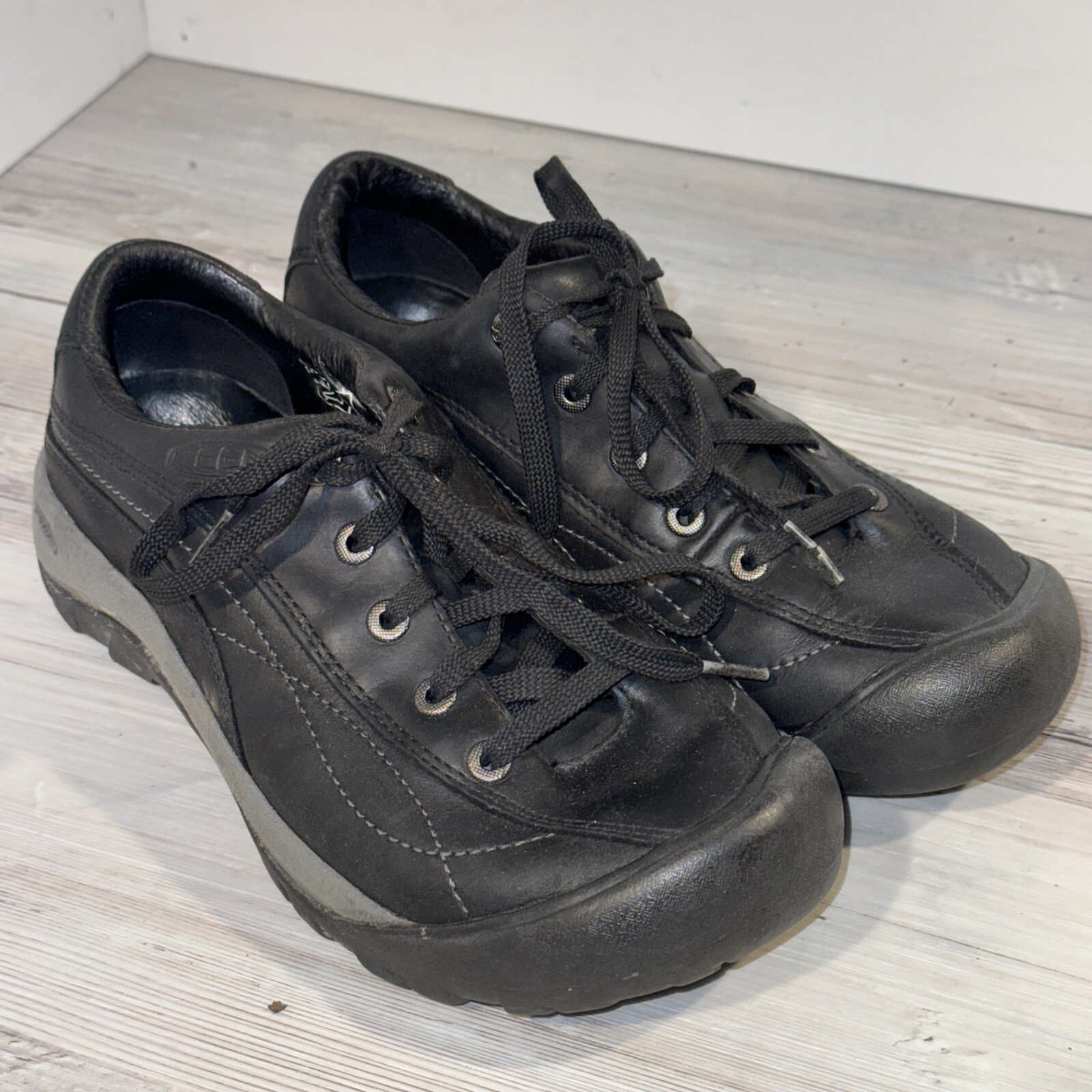 Keen Toyah 53001 BLCK scarpe da trekking stringate in pelle nera da donna taglia 7 US