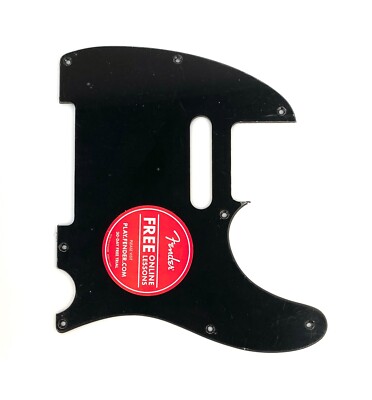 Genuine Fender Squier Tele BLACK 1-PLY PICKGUARD Butterscotch