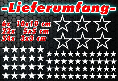 82 Sterne Star Auto Aufkleber Set Sticker Tuning Shirt Stylin WandtattooTribel 3