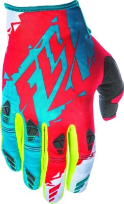 NEW FLY RACING KINETIC GLOVE DARK TEAL/RED SZ 7 XS - MOTORCYCLE/OFFROAD/ATV