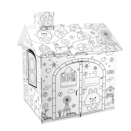 Handmate DIY Large Cardboard Coloring Crafts Play House Project Kids Game Gift - Picture 2 of 8