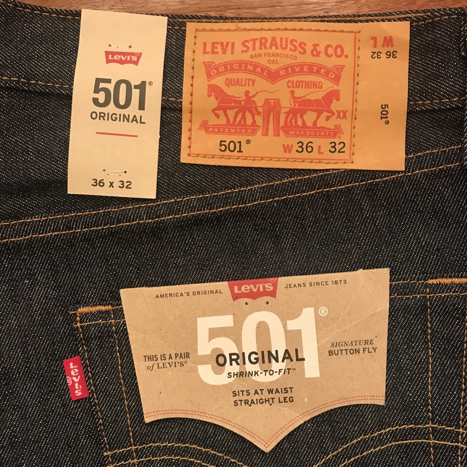 Levi Strauss 501 Original Shrink To Fit Button Fly Straight Leg 36 X 32 levi-strauss-501-original-shrink-to-fit-button-fly-straight-leg-36-x-32