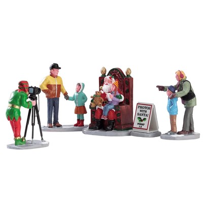 Lemax Christmas Village Santa with Child Figurines Set of 5 Holiday Decor