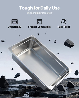 Full Size Hotel Pan Steam Table Pan 6 Inch Deep Stainless Steel 1 Pack