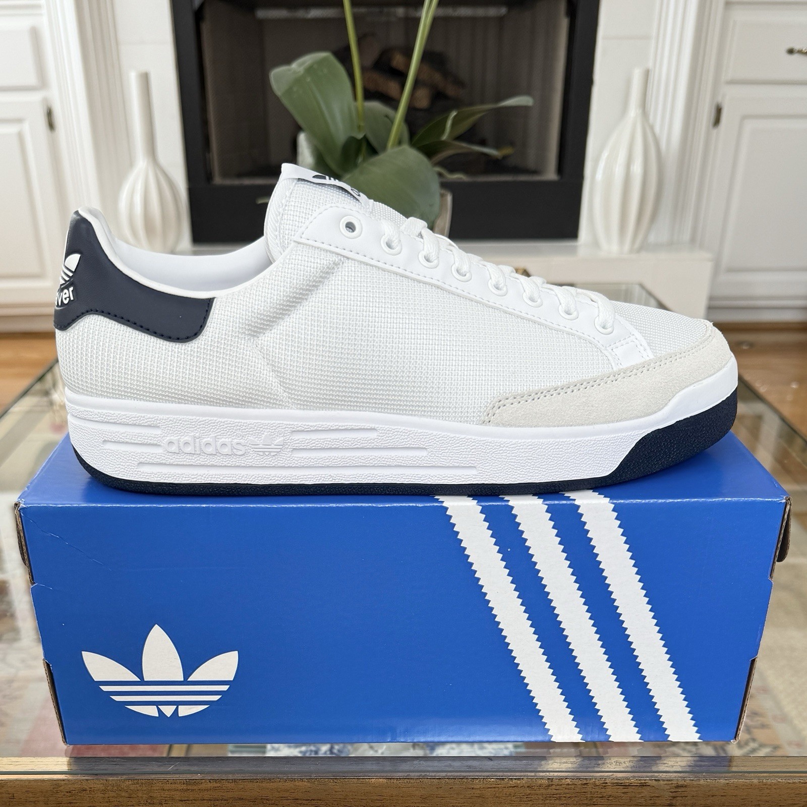 Size 10.5 - adidas Rod Laver  Cloud White/Collegiate Navy -G99864 -SAME DAY SHIP image 5