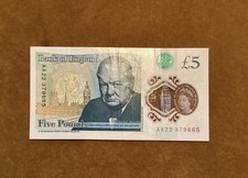 AA22 Prefix Polymer UK £5 Banknote Circulated But In Good Condition