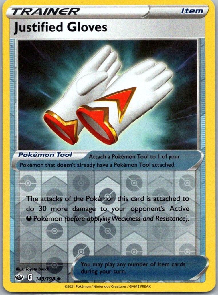 Pokemon TCG Chilling Reign Justified Gloves 143/198 Uncommon Reverse Holo