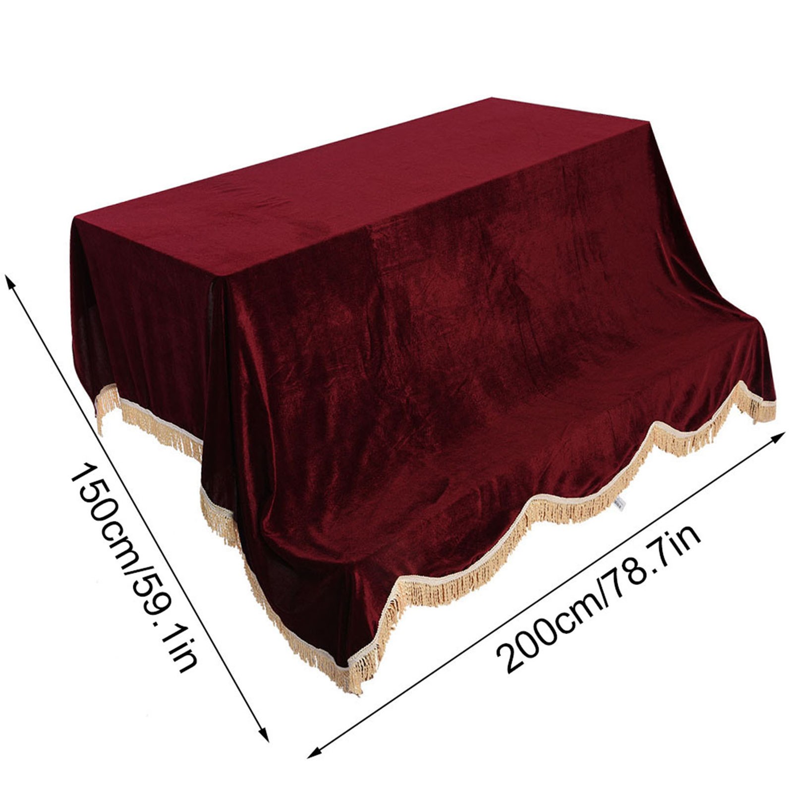 200* 150cm Durable Upright Piano Dustproof Protective Cover Pleuche Cloth