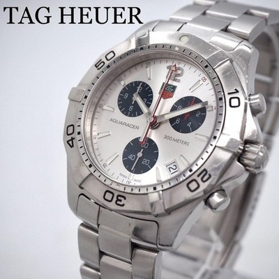 Tag Heuer Aquaracer CAF1111 Chronograph Mens Watch Silver 43mm