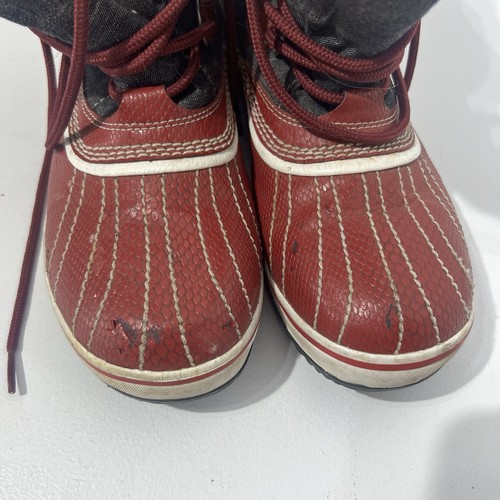 Sorel Duck Stiefel Damen 10 Tivoli Denim rot wasserdicht Regen Schnürstiefelette - Bild 5 von 8