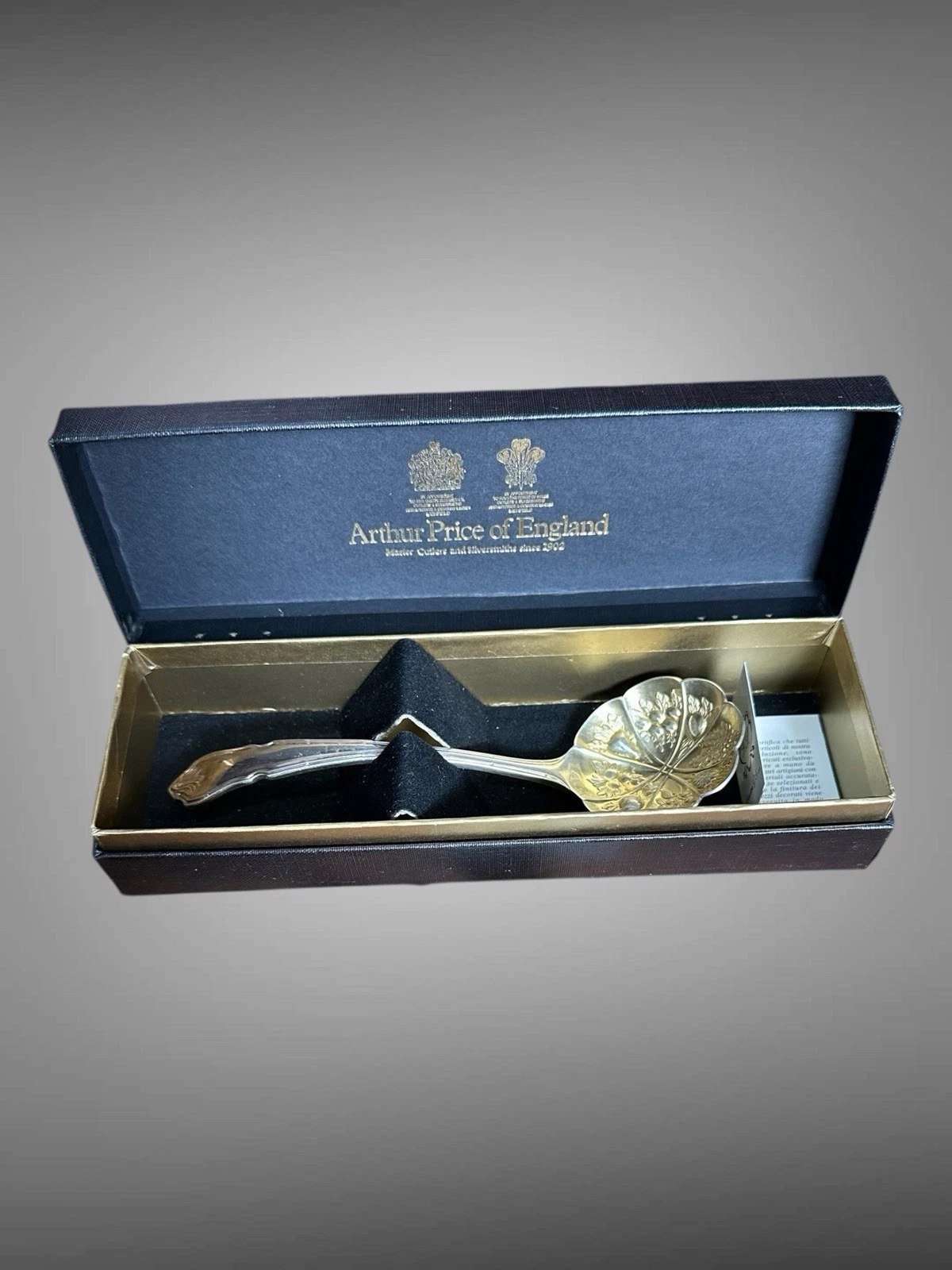 Very Pretty Boxed Silver Plated Arthur Price Ritz Pattern Sauce Ladle
