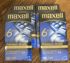 Maxell Blank VHS Video Cassette Tape Premium Grade T-120 6 Hours NEW SEALED