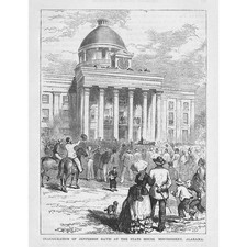 MONTGOMERY Alabama Inauguration of Jefferson Davis - Antique Print 1898