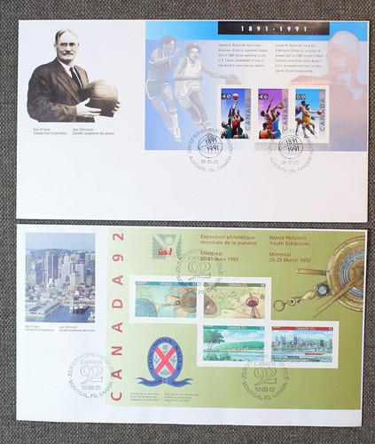 Canada 1980s-90s lot of 9 large size Canada Post FDC with s/s booklets etc - Imagen 5 de 6