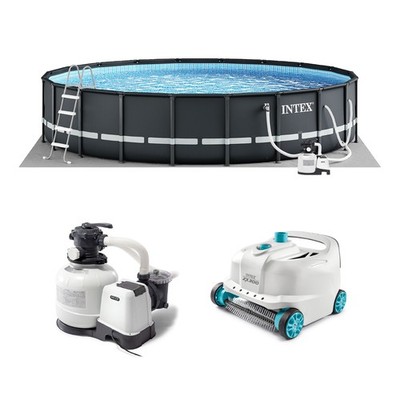 INTEX 26333EH 20' x 48'' Round Ultra XTR Frame Swimming Pool Set w/ Robot Vacuum