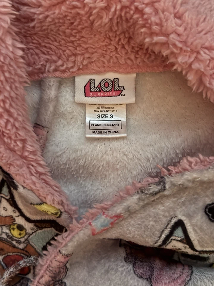 LOL Surprise Robe Size S Attached Belt Pink Multicolor - Image 2 of 4
