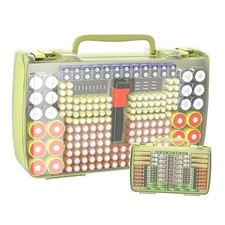 Battery Organizer Storage Case with Tester for 269 Batteries, Double Green