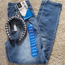 Members Mark Girls Large 10 12 NWT Skinny Fit Jean Mid Rise Stretch Denim Blue