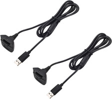 2PCS Black USB Charging Cable Wire Replacement Charger Compatible