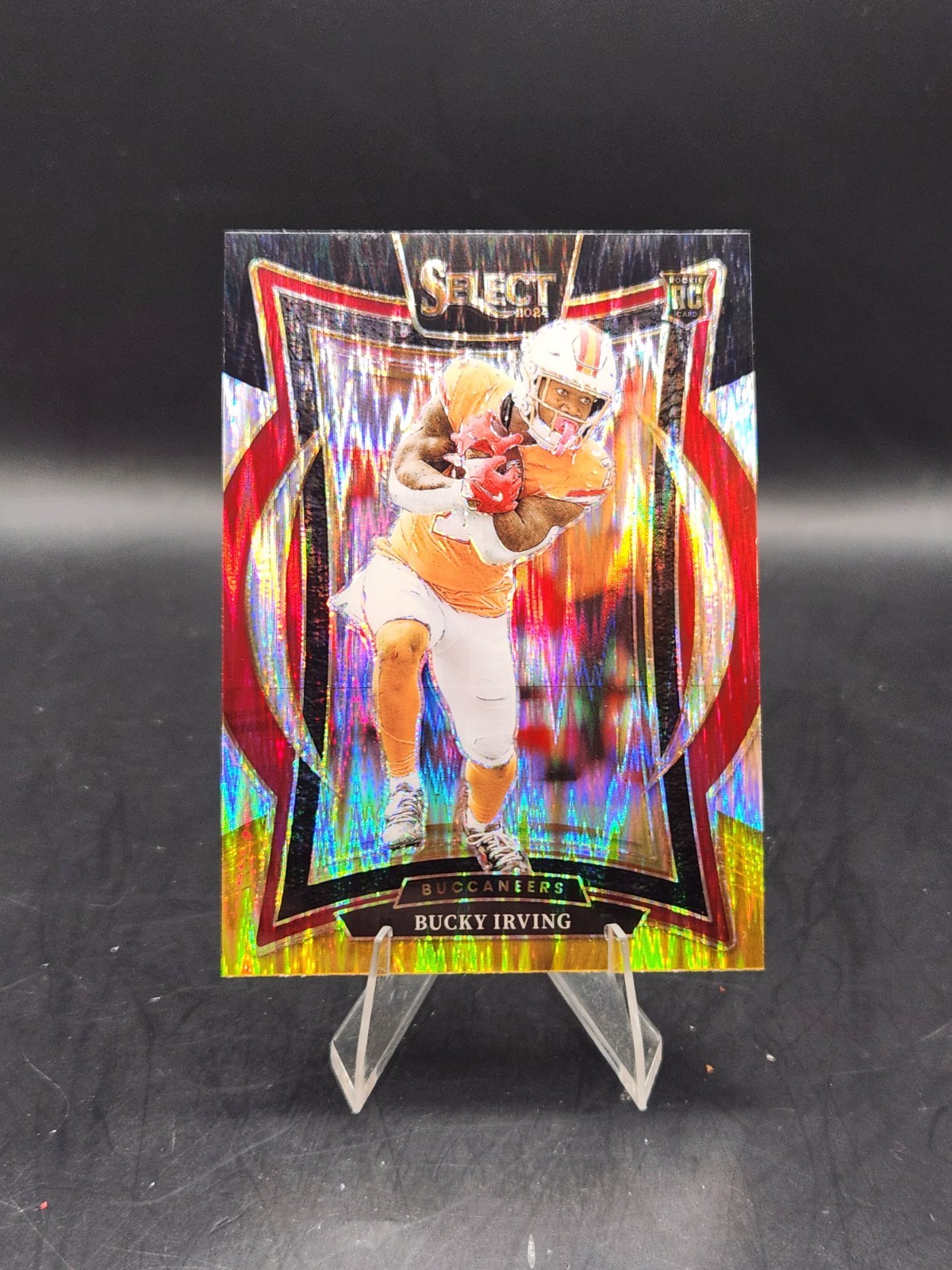 2024 Panini Select - Concourse Bucky Irving #4 Black & Gold Shock Prizm (RC)