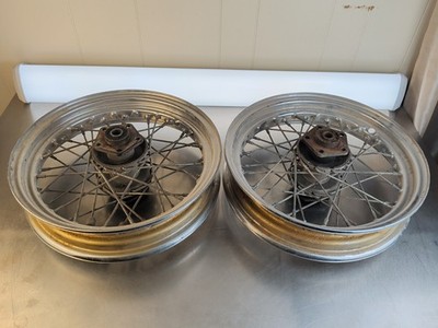 Harley Star Hub Akront Rim 16  X 4 Panhead Chopper Rigid Frame Spoke Wheels pair