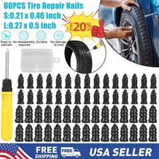 60PCS Car Vacuum Tire Repair Nail Rubber Screw Nails Screwdriver Tool Set w/Box