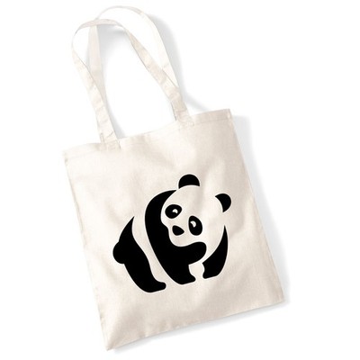 Jutebeutel Panda Silhouette Geschenkidee Panda Geschenk Präsent Mitbringsel Souv