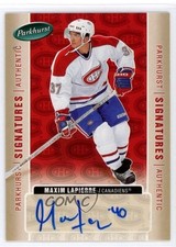 2005-06 Parkhurst Signatures Maxim Lapierre #ML Rookie Auto RC 1u5y