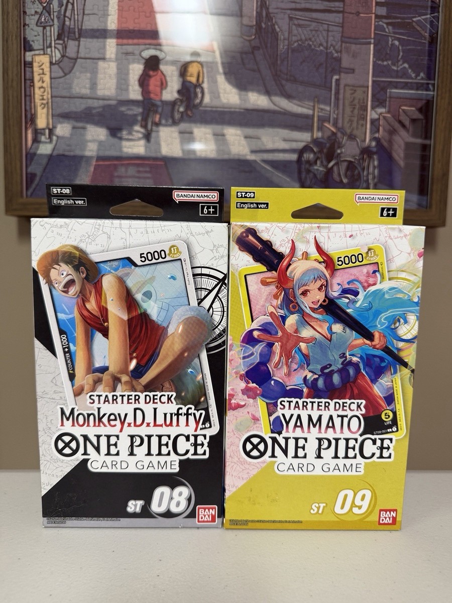 one piece card game st08 One Piece Card Game - Monkey.D.Luffy ST-08 & Yamato ST-09 Starter Deck  Sealed