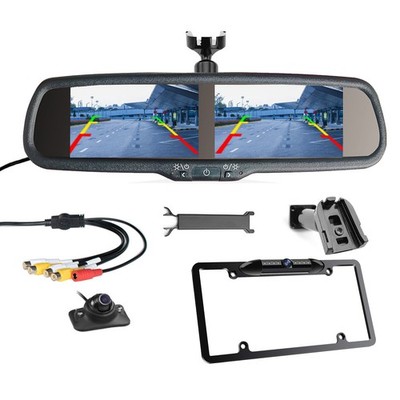 4ch 4.3 Inch Car Rear View Mirror monitor No1 bracket Side / Front / Rear Camera