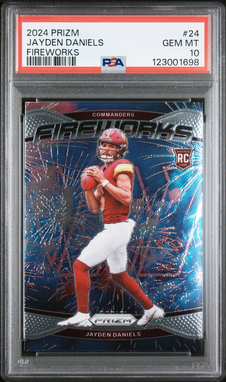 2024 PANINI PRIZM FIREWORKS #24 JAYDEN DANIELS PSA 10
