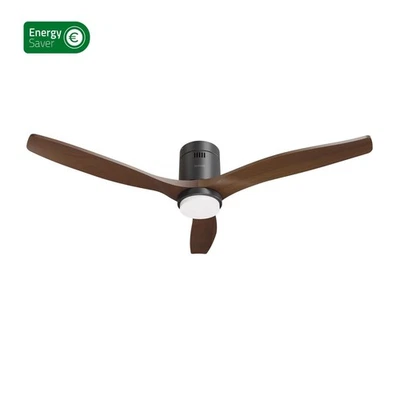 Hombli Smarter Deckenventilator Braun/Holz RGB Licht LED App/WLAN Raumklima