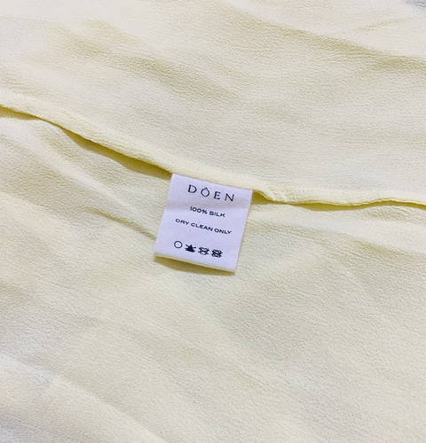 Doen Femmes à Volants Solide Jaune Soie Midi Maxi Long Drapé Enveloppant Robe M - Photo 15 sur 15