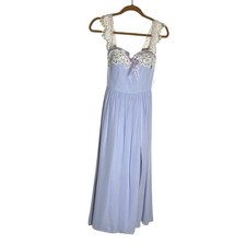 Azazie Light Purple & White Lace Trim Sweetheart Neckline Bridesmaid Midi Dress