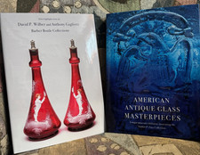 2 Historical Bottles Books on Barber Bitters Whiskey Cure Flasks Medicines glass