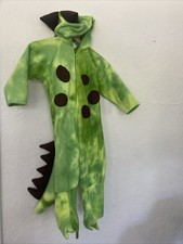 Plush Dinosaur Halloween Costume size 4T Jumpsuit Fleece Hooded Foot Cover 1 Pc