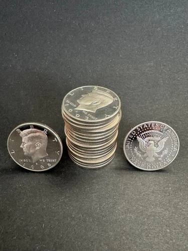 Lot (20) Proof Kennedy Half Dollar, Various Dates S Mint, 90% Silver