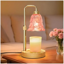 Candle Warmer Lamp with Timer Dimmer, Adjustable Height Pink Tulip